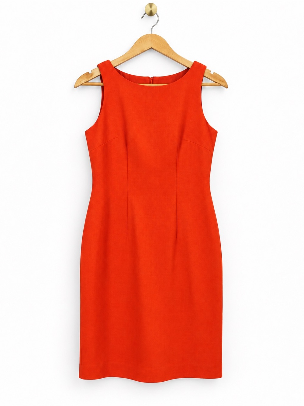 Vintage Misty Lane Orange Red Linen 80’s Look Shift Dress Size 4 Sleeveless
